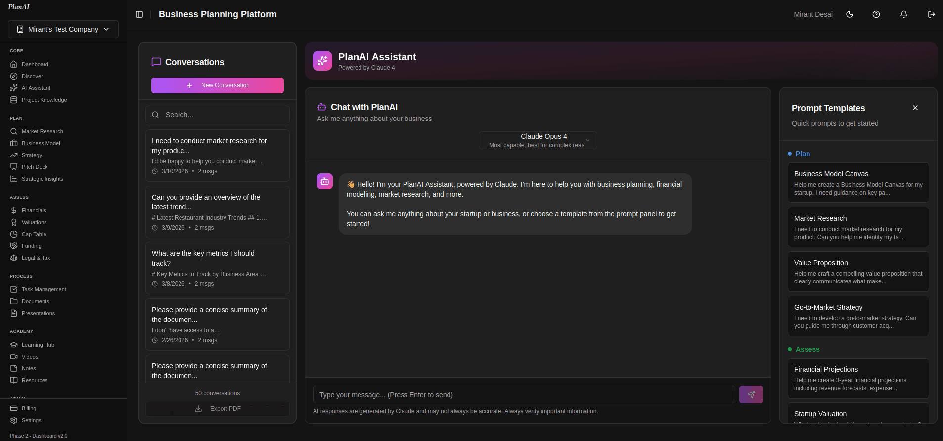 AI Assistant & Prompt Templates