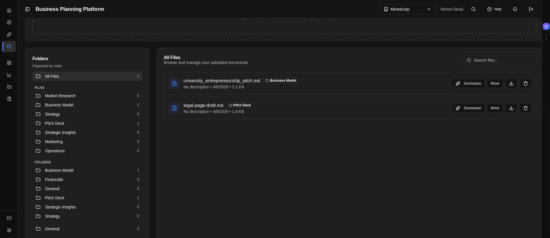 PlanAI Intelligent Knowledge Repository - Contextualized knowledge view